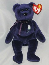 Princess Diana Di Rare Purple Flower Rose Ty Beanie Baby Plush - $49.49