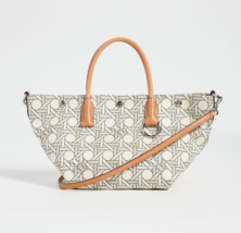 Tory Burch Canvas Basketweave Small Tote Crossbody ~NWT~ Ivory - £220.68 GBP