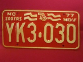 LICENSE PLATE Car Tag 1976 1977 MISSOURI 200 YRS YK3 030 [Y13A - £11.32 GBP
