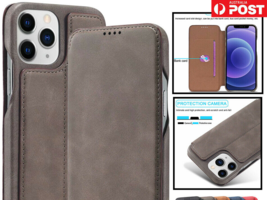 For Apple iPhone 12 11 Pro Max SE 6+7 8XS XR Leather Magnetic Flip cover case - £44.86 GBP