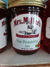 2 jars Mrs. Miller&#39;s Homemade Kiwi Strawberry Jam  2  9 oz jar Amish mad... - £12.83 GBP