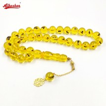 Tasbih Big Size Real insect Gold Resin misbaha Islamic Rosary Kuwait Fas... - $64.28