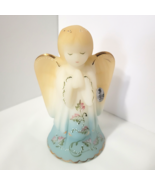 Fenton Blue Gold Angel Bell Satin Glass Leaf Vine Signed S Miller 1736 2... - $78.81 CAD