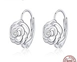 Sterling silver rose flower drop earrings zircon delicate dangle earring for women thumb155 crop