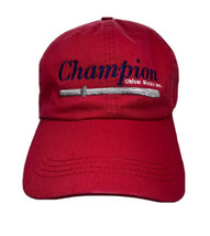Champion Chisel Works Inc Tools Rock Falls IL Red Strapback Hat Cap - £13.96 GBP