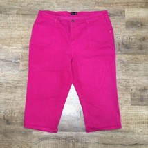 Susan Graver Jeans Womens 22W Hot Pink 19.75&quot; Inseam Pockets Belt Loops Stretch - £25.50 GBP