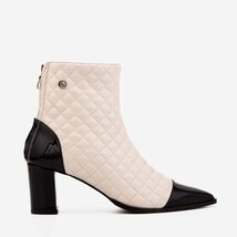 The Celeste Cream & Black Quilted Leather Women’s Boot image 3