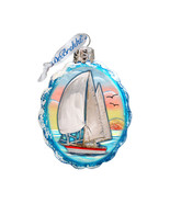GDeBrekht Flower Sailboat Coastal Glass Ornament - $66.80 CAD