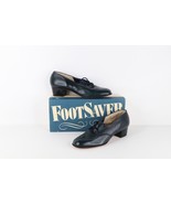 NOS Vtg 90s Streetwear Womens 9 C Chunky Leather Perforated Heels Shoes ... - $135.67 CAD