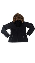 Marmot Jacket Womens Medium Furlong Faux Fur Lined Hood Black Full Zip Nylon - £23.34 GBP