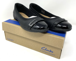 NIB Clarks Black Leather Meadow Rose Flat Shoe Size 7M - $66.49
