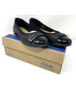 NIB Clarks Black Leather Meadow Rose Flat Shoe Size 7M - $66.49