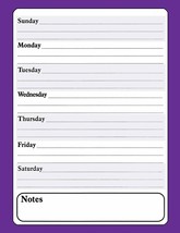 Magnetic Dry Erase Calendar - White Board Planner - Purple 3/013 - £8.60 GBP