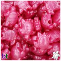 BeadTin Hot Pink Pearl 23mm Sea Turtle Pony Beads (24pcs) - $2.39