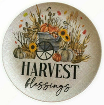 Harvest Blessings Lunch Plates Set of 4 Melamine 8.5&quot; Thanksgiving Fall Autumn - £27.41 GBP