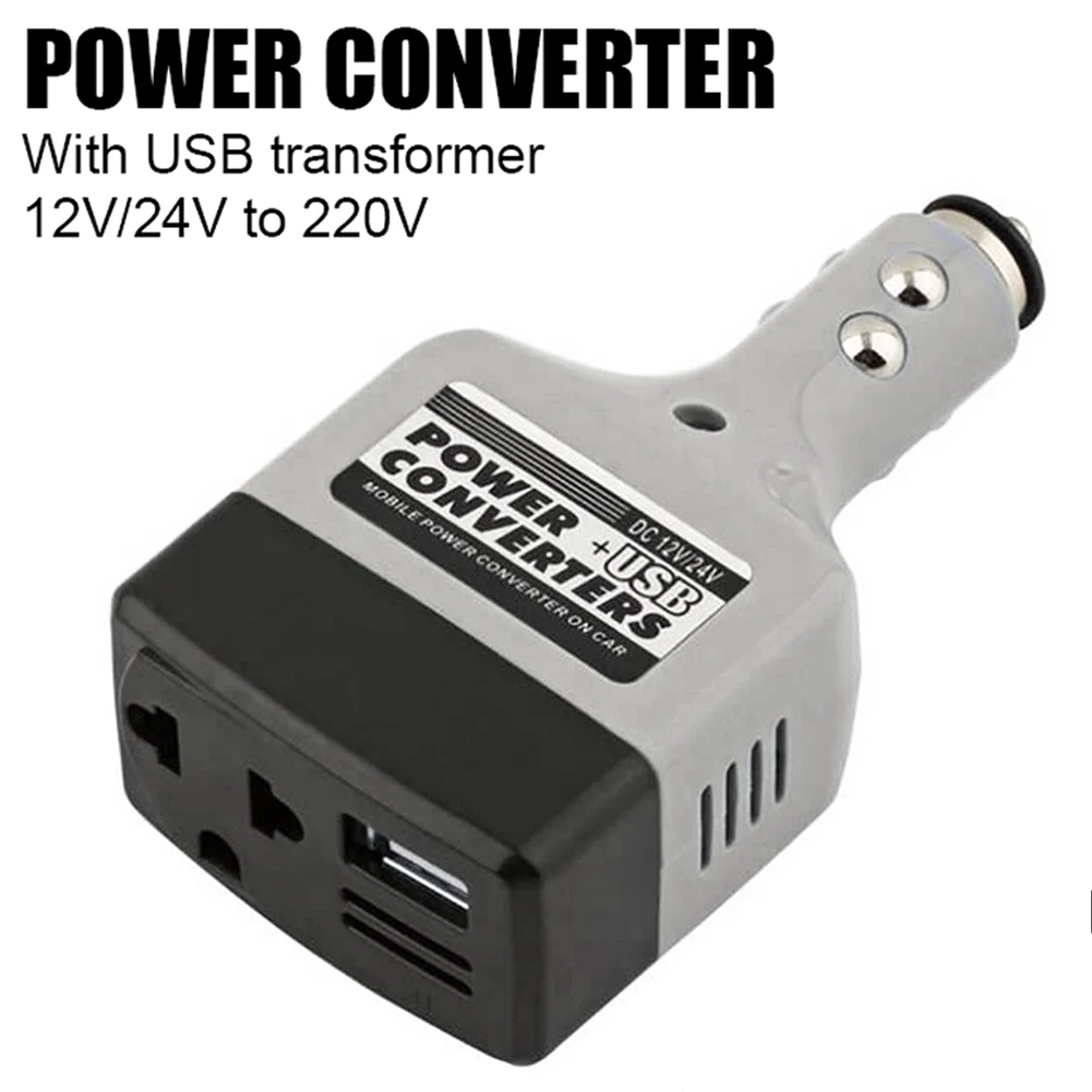 DC 12-24V to AC Car Inverter 220V Voltage Power Converter USB Charger Auto Car - £13.88 GBP