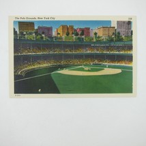 Linen Postcard Polo Grounds Baseball Stadium New York Giants MLB Vintage - £7.91 GBP
