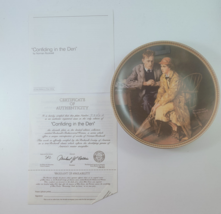 B2G1 Norman Rockwell &quot;Confiding in the Den&quot; Collectors Plate w/ Box &amp; COA - £11.90 GBP