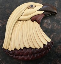New Wood Puzzle Pieced Eagle Head Magnet 3” - $8.90