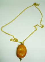 FASHION PEACH COLORED PENDANT ON A GOLD CHAIN DRESS - $73.35 MXN