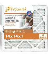 Proairtek AF14141M08SWH Model MERV 8 14x14x1 Air Filter (Pack of 4) - £47.17 GBP