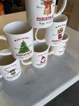 Christmas  set of 6/  4” Christmas Holiday Mugs 3” Across Brand New Shipped Well - £6.05 GBP