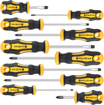 10-Piece Magnetic Screwdrivers Set, 5 Phillips and 5 Slotted - £16.66 GBP