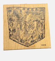 Comotion Jeans Demin Pocket Wood Mounted Rubber Stamp 2418 - $9.49