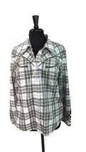 new ALLEN B Shirt Top Size XL Olive Sage Cream Black womens WESTERN Wear - $17.29