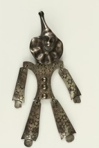 Vintage Sterling Silver Jewelry TAXCO Mexico Star &amp; Ruffle CLOWN 5&quot; Pin Brooch - £50.42 GBP