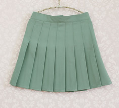 DARK GREEN Pleated Skirt Outfit Women Girls Plus Size Pleated Mini Skirt image 14