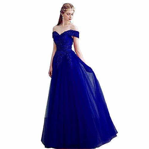Plus Size Off The Shoulder Beaded Long Prom Evening Dress Royal Blue US 22W
