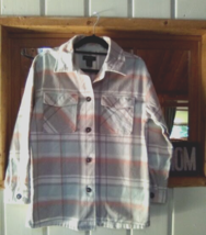 Anna Cai  Pastel Long Sleeve Button-Down Cotton Flannel Shacket Shirt M - £19.78 GBP
