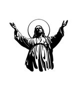 Jesus Silhouette Vinyl Decal, Black, 5 Inch, Christian Faith Car Sticker... - $5.39
