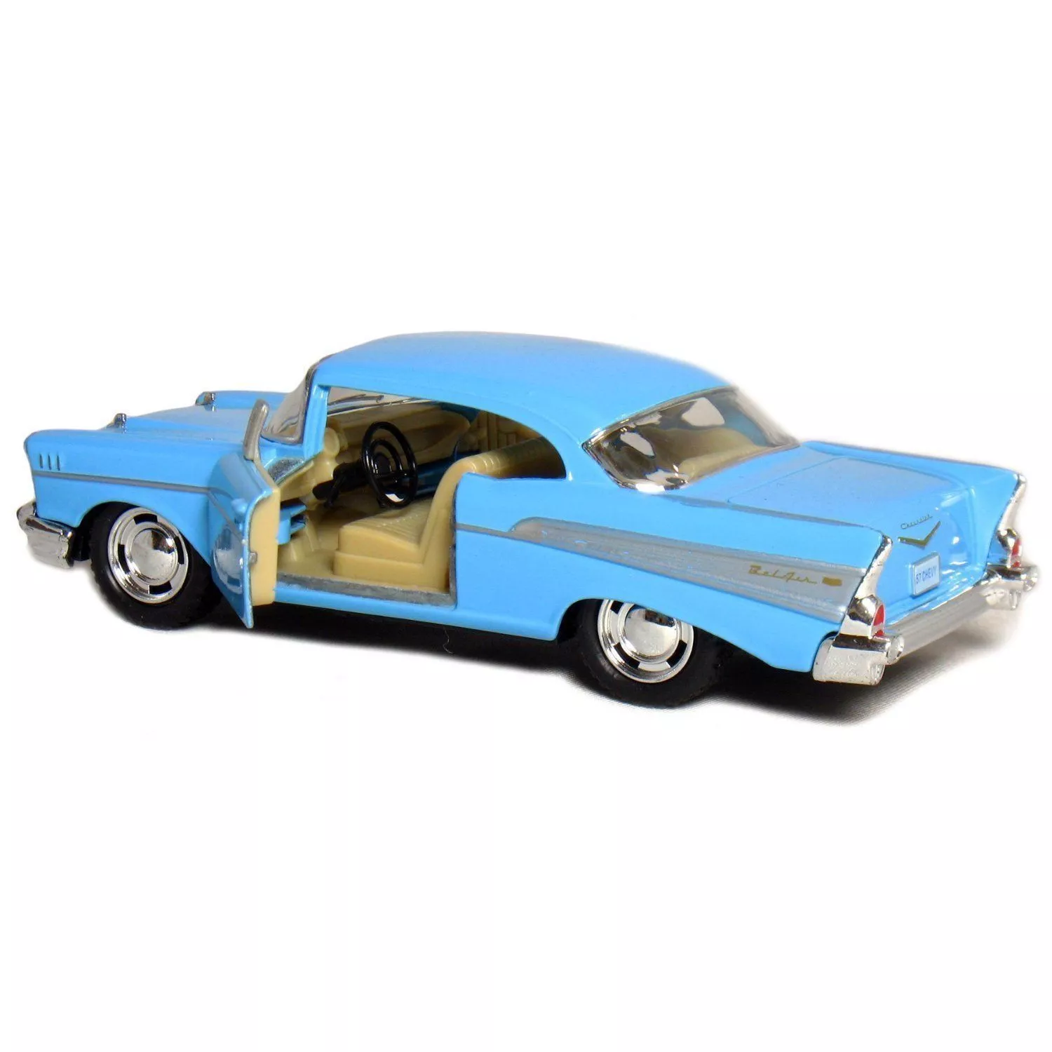 New Diecast New 5&quot; 1957 Chevrolet Bel Air Diecast Model Toy Car 1:40 Chevy Blue - $16.36