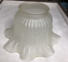 FROSTED Fan REPLACEMENT Ruffle GLASS Shade 7.5&quot; W x 5&quot; H x 3&quot; Fitter - $18.81