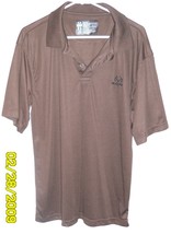 Realtree Polo Brown Dri-fit Short Sleeve Large Men&#39;s Shirt - £10.93 GBP