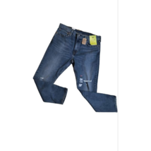 Levis 512 Slim Taper Skinny Jeans Men&#39;s 38x30 Blue Distressed Denim Clas... - $38.50