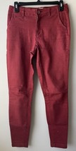 A New Day Ankle Zip Jeans Size 4 Womens Mid Rise Burgundy Denim - £9.38 GBP