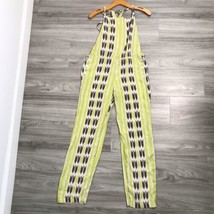 Acacia Swimwear Silk Jumpsuit S Yellow Halter Shirring Lightweight Semi ... - $69.73