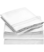 Mellanni 1800 Brushed Microfiber Queen Bed Sheet Set, 4 Piece - White - $648.46 MXN