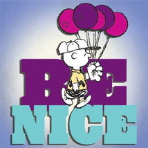 Peanuts Charlie Brown Art Image &quot;Be Nice&quot; 8 X 8 Canvas Wall Art, NEW UNUSED - £13.14 GBP
