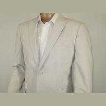 Men Seersucker Suit By Adolfo Stripe Casual Dressy Summer Suit 2 Button C624 Tan image 6