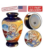 Elegant Japanese Handmade Old Vase Decorative Ceramic Jar Vase, Made in ... - $24.75