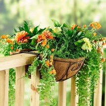 Double-Sided Coir Railing Flower Planters Pot Fence Deck Porch Rails Yar... - £23.96 GBP