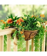 Double-Sided Coir Railing Flower Planters Pot Fence Deck Porch Rails Yar... - £23.76 GBP+