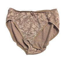 Womens Brief Underwear Panties Beige Floral Mesh Burnout Lace Trim Size ... - $29.70