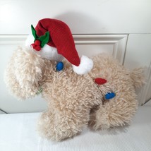 Kirklands Goldendoodle Christmas Pillow plush Dog puppy golden retriever Santa - £45.56 GBP