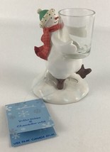 Hallmark Snowman Votive Candle Holder with Scarf Hat Christmas Vintage New - £27.02 GBP