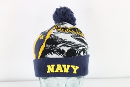New Era Spell Out Big Logo Naval Academy Knit Pom Winter Beanie Hat Cap ... - £39.38 GBP